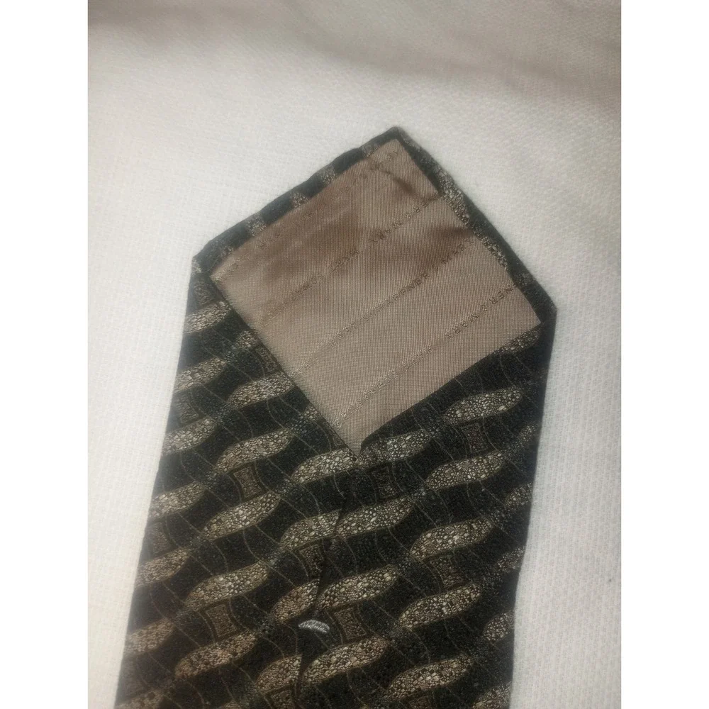 Hart Schaffner Marx Abstract Wide Silver Multicolor Silk Italy‎ Tie